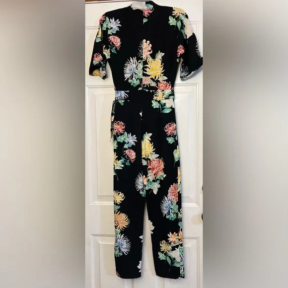 💐 ZARA Floral Jumpsuit - Tie Waist - Picture 6 of 8